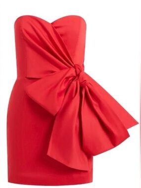 French Connection Strapless Red Mini Dress with Statement Bow